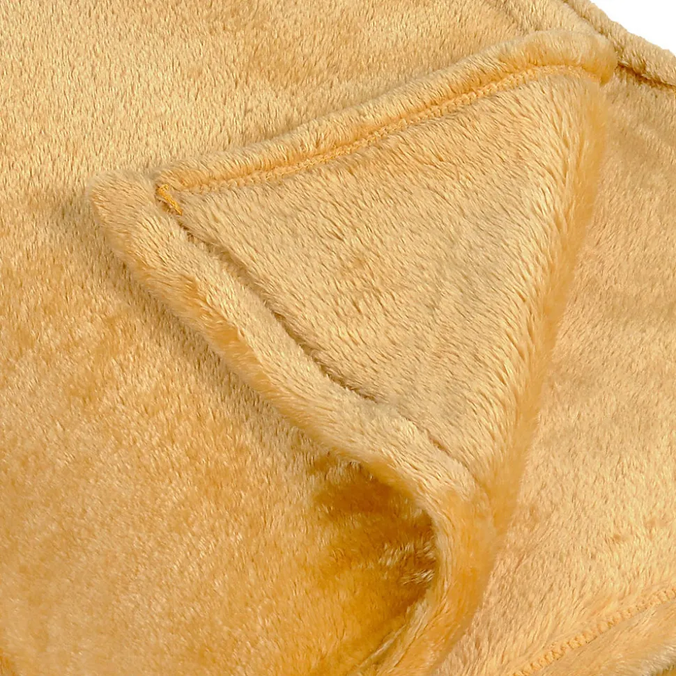 Couverture polaire unie "PILONGA" (220x240 cm - Jaune moutarde)