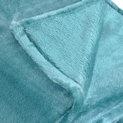 Couverture polaire unie "PILONGA" (220x240 cm - Bleu ciel)