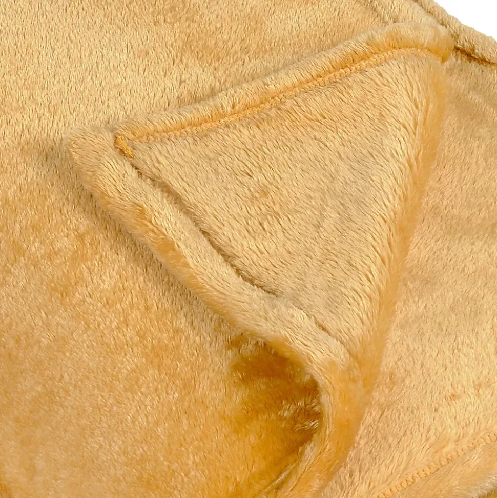 Couverture polaire unie "PILONGA" (180x220 cm - Jaune moutarde)