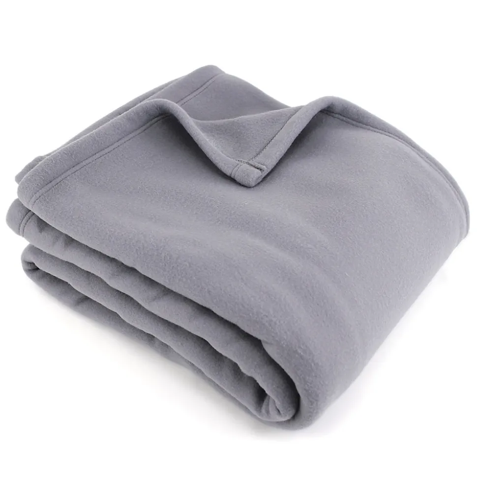 Couverture polaire 240x300 cm 100% Polyester 350g/m2 TEDDY Gris Acier