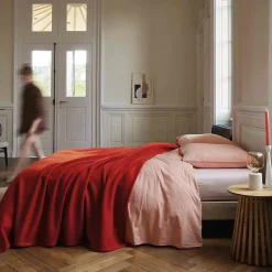 Couverture polaire 220x240 cm 100% Polyester 350g/m2 TEDDY Rouge Terracotta