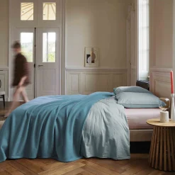 Couverture polaire 240x260 cm 100% Polyester 350g/m2 TEDDY bleu Lac