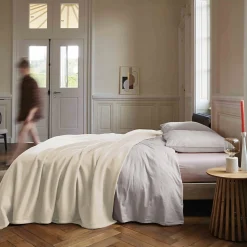 Couverture polaire 240x300 cm 100% Polyester 350g/m2 TEDDY Blanc Naturel