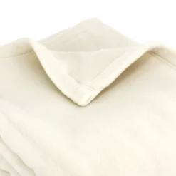 Couverture polaire 240x300 cm 100% Polyester 350g/m2 TEDDY Blanc Naturel