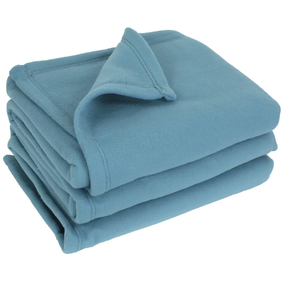 Couverture polaire 240x300 cm 100% Polyester 350g/m2 TEDDY Bleu Lac