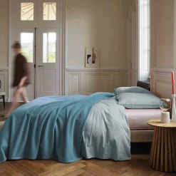 Couverture polaire 240x300 cm 100% Polyester 350g/m2 TEDDY Bleu Lac