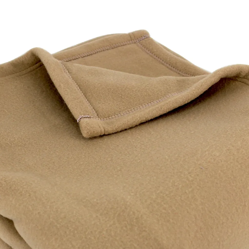 Couverture polaire 220x240 cm 100% Polyester 350g/m2 TEDDY Marron Sable