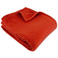 Couverture polaire 240x260 cm 100% Polyester 350g/m2 TEDDY Rouge Terracotta