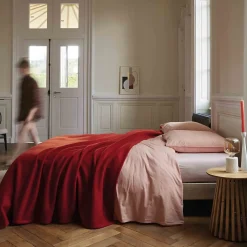 Couverture polaire 220x240 cm 100% Polyester 350g/m2 TEDDY Rouge Framboise