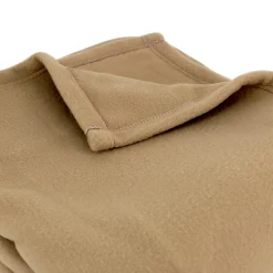 Couverture polaire 180x220 cm 100% Polyester 350g/m2 TEDDY Marron Sable
