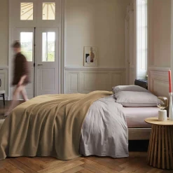 Couverture polaire 240x300 cm 100% Polyester 350g/m2 TEDDY Marron Sable