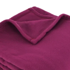 Couverture polaire 180x220 cm 100% Polyester 350g/m2 TEDDY Violet Prune