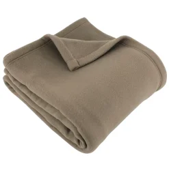 Couverture polaire 240x260 cm 100% Polyester 350g/m2 TEDDY Marron Taupe