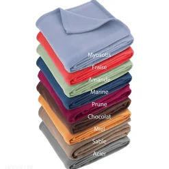 Couverture polaire 180x220 cm Isba violet Prune 100% Polyester 320g/m2 non-feu