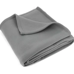Couverture polaire 240x260 cm Isba gris Acier 100% Polyester 320g/m2 non-feu