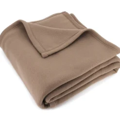 Couverture polaire 220x240 cm Isba marron Taupe 100% Polyester 320g/m2 non-feu