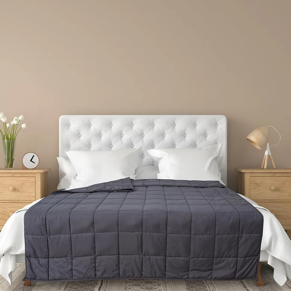 Couverture pondérée en polyester 7kg 150x200 cm LAVISH grise