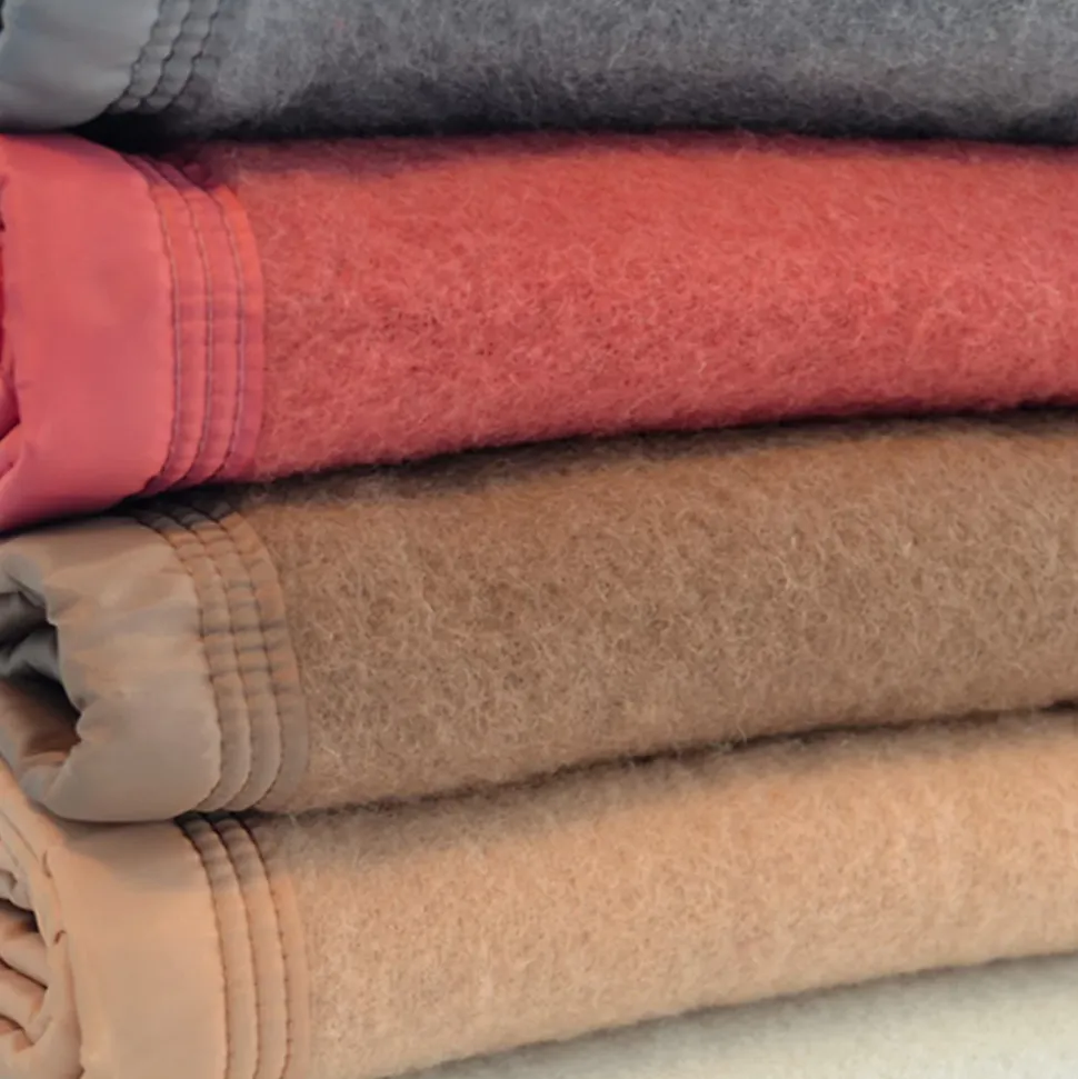 Couverture pure laine vierge Woolmark 500g/m² VOLTA 240x300 cm Marron Sable