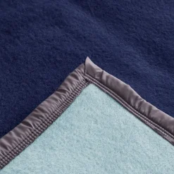 Couverture pure laine vierge Woolmark 500g/m² VOLTA 180x240 cm Bleu Marine/Myosotis