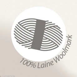 Couverture pure laine vierge Woolmark 500g/m² VOLTA 220x240 cm Blanc Naturel