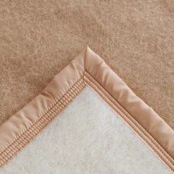 Couverture pure laine vierge Woolmark 500g/m² VOLTA 240x260 cm Marron Sable