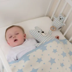 Couverture réversible en coton bio Gots ÉTOILES