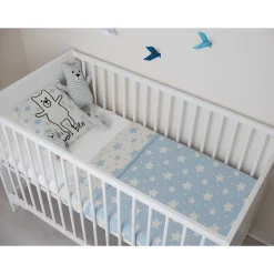 Couverture réversible en coton bio Gots ÉTOILES