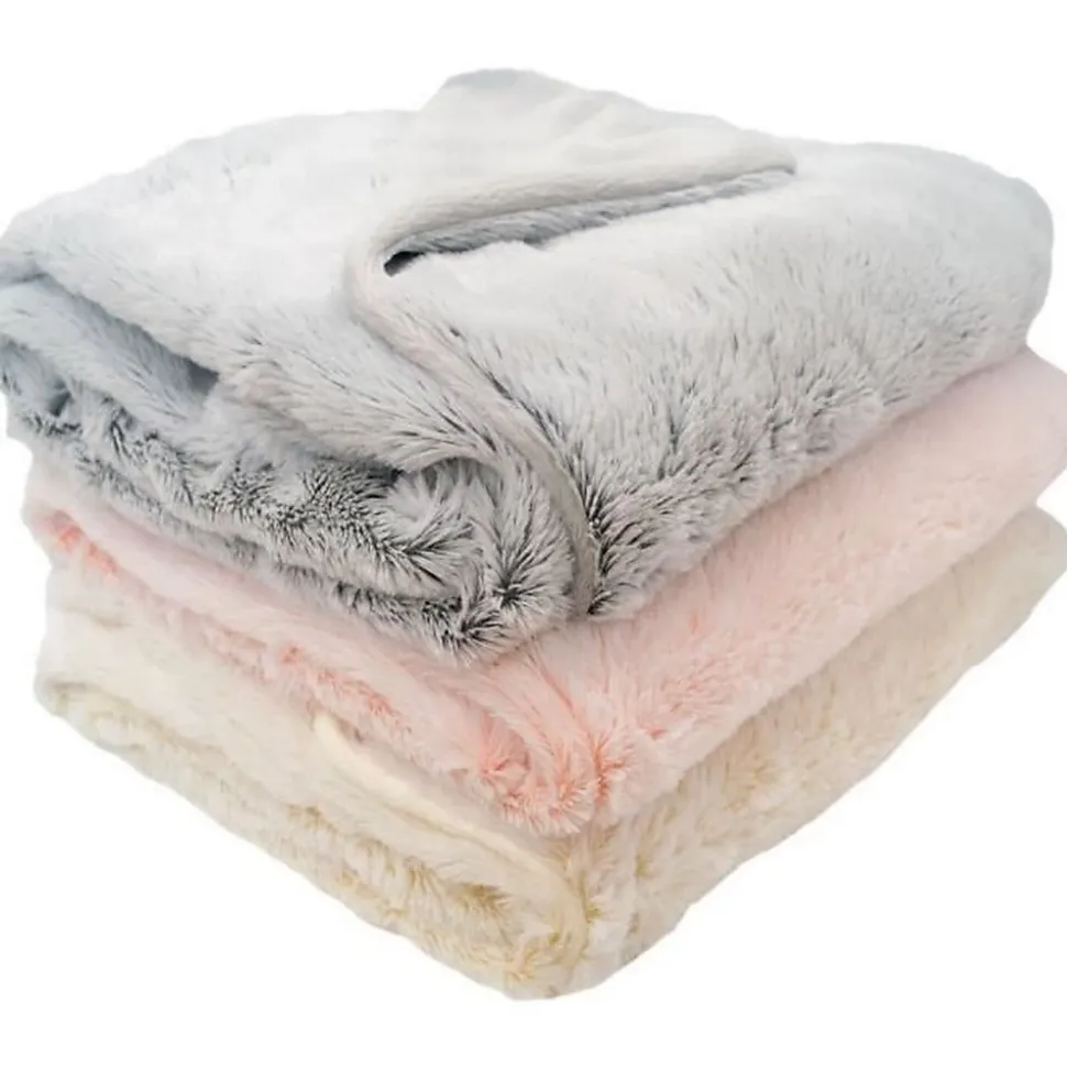 Couverture snow doublée Microdoux (75x100 cm - Gris souris)