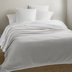 Couverture été 240x260 cm coton recyclé 365g/m2 RIVIERA gris perle