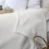 Couverture unie en molleton (180x220 cm - Ecru)