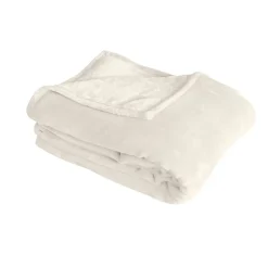 Couverture unie en molleton (180x220 cm - Ecru)