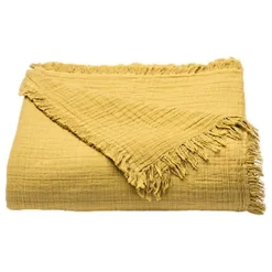 Couvre lit à franges 