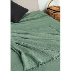 Couvre lit à franges 