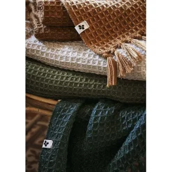 Couvre lit à franges nid d'abeille "Gabin" 240 x 260 cm - Gabin Ardoise