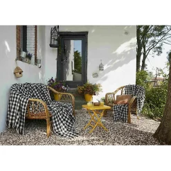 Couvre lit à franges tissé teint "Gabriel" 240 x 260 cm