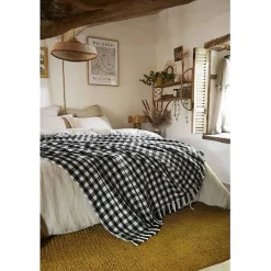 Couvre lit à franges tissé teint "Gabriel" 240 x 260 cm