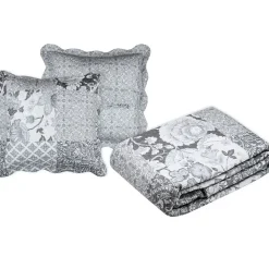 Couvre lit boutis réversible 260x240 avec 2 taies OCTAVIA