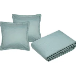 Couvre lit boutis réversible 240x220 avec 2 taies coloris vert