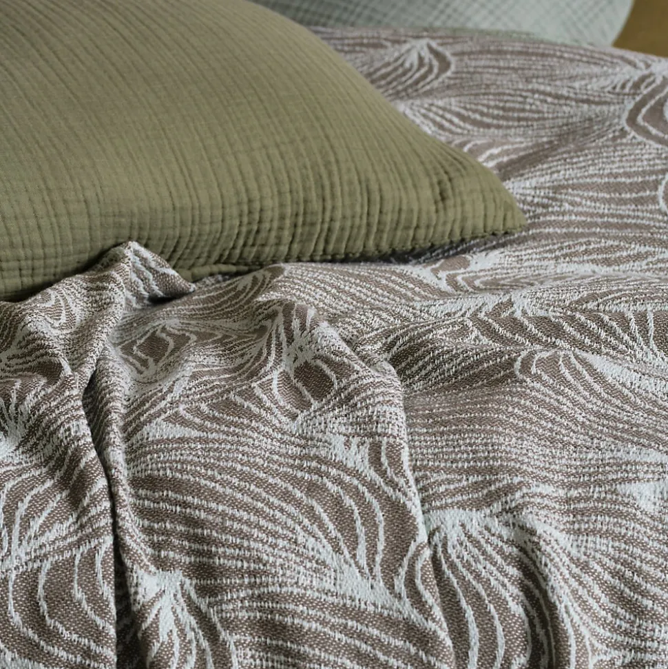 Couvre lit collection EMI pur coton 500 g/m² 180x240 cm marron praline