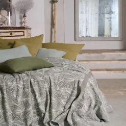 Couvre lit collection EMI pur coton 500 g/m² 260x240 cm gris sésame