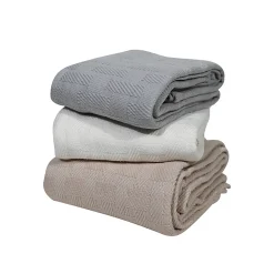 Couvre lit en coton doux Ecru 240x260 cm SARANDA