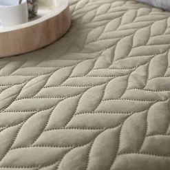 Couvre lit en microfibre dessin par ultrason (240x220 cm - Naturel)