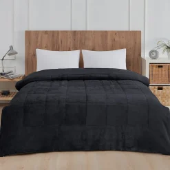 Couvre lit matelassé "tout doux" épais et chaud Anthracite 260x240 cm NISEKO