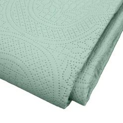 Couvre lit 2p mat.+2 hc 60x60 220 x 240 cm microfibre unie romane Sauge