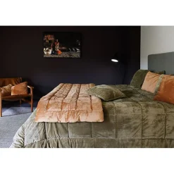 Couvre lit velours matelassé "Moki" toutes dimensions Vent du sud - Moki Camel - 220 x 240 cm pour lit 140 x 190 cm à 160 x 200 cm