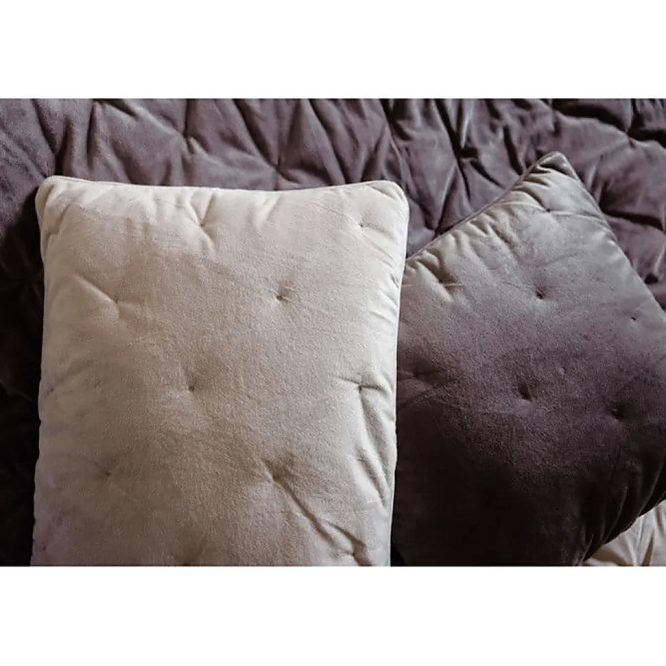 Couvre lit velours matelassé surpiqué "Gipsy" toutes dimensions Vent du sud - Gipsy Camel - 220 x 240 cm pour lit 2 places