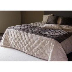 Couvre lit velours matelassé surpiqué "Gipsy" toutes dimensions Vent du sud - Gipsy Camel - 240 x 260 cm pour lit "King Size"