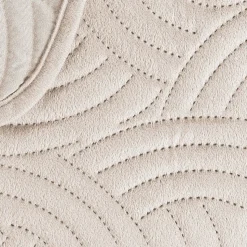 Couvre-lit 2 personnes matelassé 220x240 + 2 taies SOLANGE Naturel