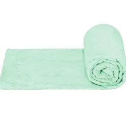 Couvre-lit - SPRINGOS - 160x200 cm - Doux - Motif zigzag - Vert pastel