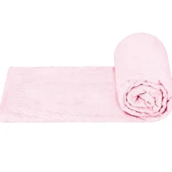 Couvre-lit - SPRINGOS - Zigzag - 160 x 200 cm - Rose pastel - 100% polyester